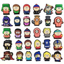  30Pcs South Park Charms Jibbitz PVC Rubber Cartoon Funny Beach Shoes Decoration