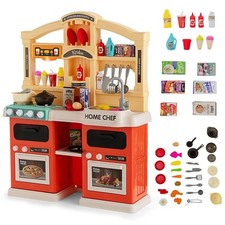 69PCS Kids Play Kitchen Children Pretend Role Play Toy Set Simulated Food Age 3+