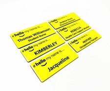 Personalised Yellow Hello My Name is Printed Logo Badge Student Nurse NHS HCA