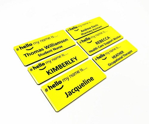 Personalised yellow hello - personalised, my