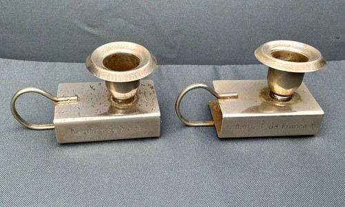 Pair metal candle holders - of,