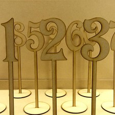 Freestanding Wooden Table Numbers  Balloon Weights - Wedding - Craft MDF 