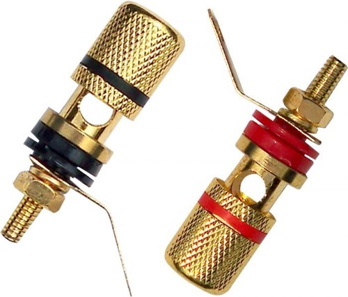 Pair gold speaker binding - gold,