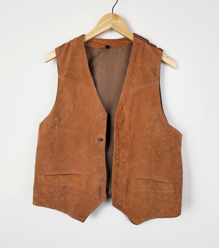 Real suede leather waistcoat - real,