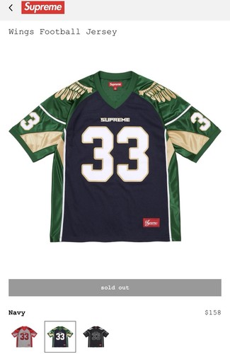 Supreme wings football jersey - supreme,