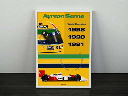 Ayrton senna champion print - ayrton,