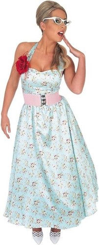 Ladies 1950s blue day - ladies,