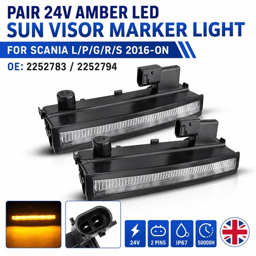 Pair amber led - led, front