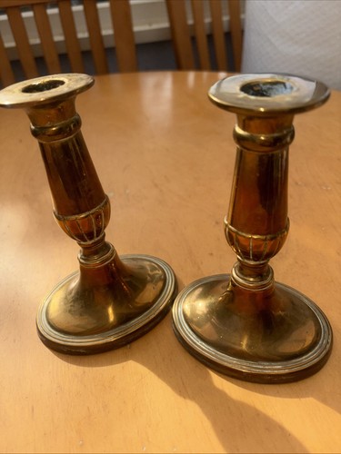 Vintage brass candlesticks - brass,