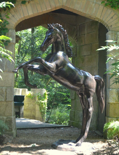 Life size metal rearing - rearing, foal