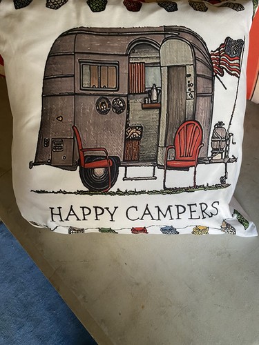 Happy camper cushion teardrop