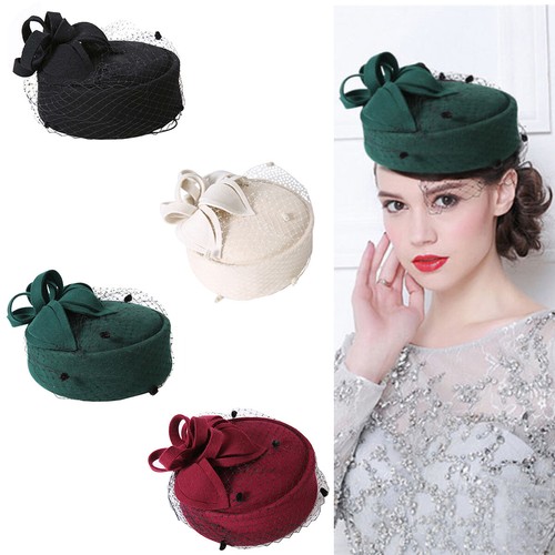 Royal pillbox hat mesh veil - pillbox,