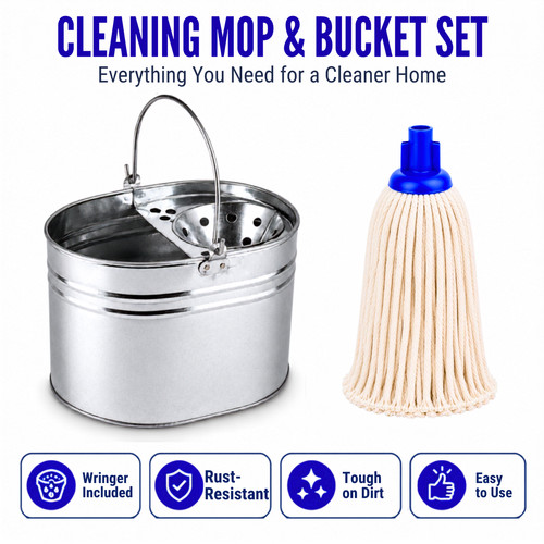 Mop and bucket set with - bucket,