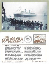 Ship Postcard Cunard Liner Queen Elizabeth Maiden Voyage 1946 - Nostalgia