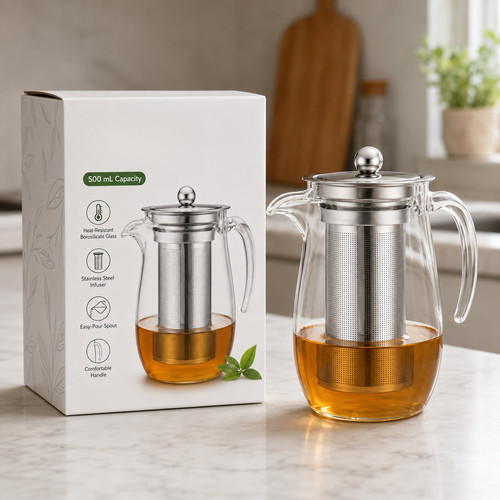 Glass tea infuser pot - glass,