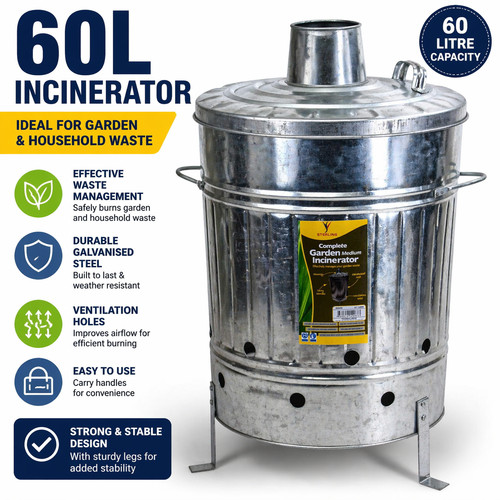 Galvanised incinerator fire - galvanised,