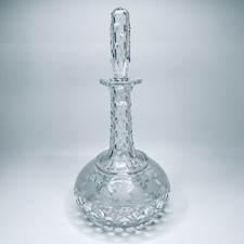 Antique Victorian Crystal Decanter 33cm Tall Shaft & Globe with Grapevine Design