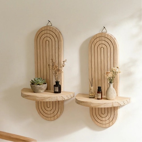 2pcs wooden wall shelf - 2pcs,