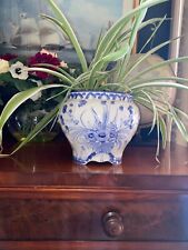 Very Large Chinese Jardiniere Blue White Plant Pot Planter Chinoiserie Like Oka