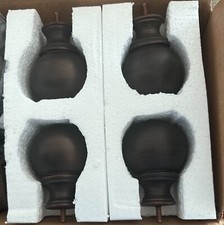 Elrene Home Beautiful Bronze Rubbed Finials. 3" diameter. Set of 4.