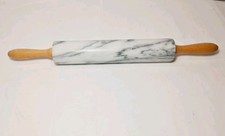Vintage Heavy 10" Marble Rolling Pin with Wood Handles