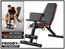 Foldable Dumbbell Gym Bench Weight Training 7 Incline Adjustable Workout UK 36-8