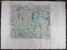 WW2 original Allied map of GERMANY entitled "SCHWERIN" (1944) Scale 1:250,000