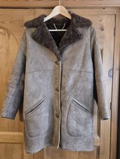 Vintage Langmore Ladies Chestnut Brown Sheepskin Coat Size M 12/14