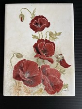 Pilkington’s Pottery Floral Rectangle Wall Tile England Signed J Crow-Scratches
