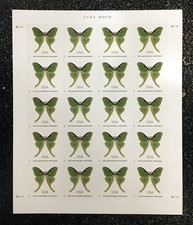 USA2025 Non Machineable Rate Luna Moth Butterfly - Mint Sheet of 20