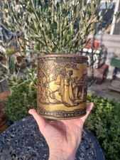 Antique Tea Caddy Tin Oriental