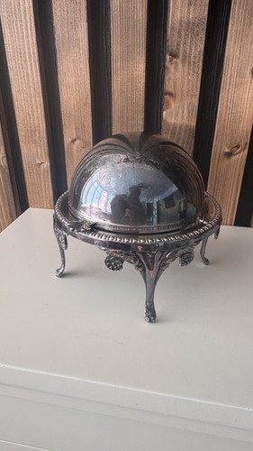 Vintage silver plated roll top - vintage,