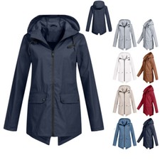 NEW Womens Waterproof Raincoat Ladies Outdoor Wind RainCoat Forest Jacket Coat