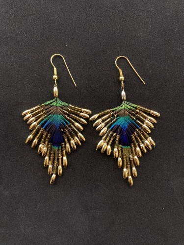Handmade boho peacock feather - boho,