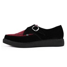 T.U.K. Pointed Creeper Black & Burgundy Suede
