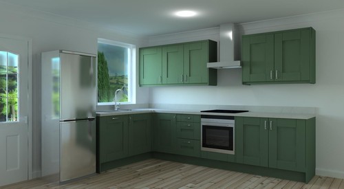 Fir green shaker kitchen - fir, units