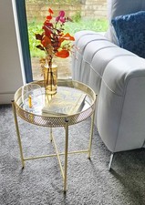 Gold Tray Metal  Coffee Table