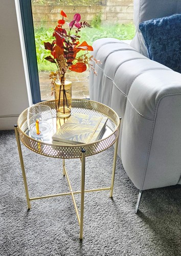 Gold tray metal coffee - ,