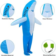 Inflatable Funny Shark Costume Suit HalloweenCosplayParty(Batteries Not Include)