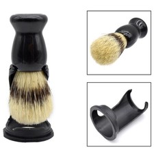 Men Shaving Brush & Stand Set Mustache Shaver Bristle Brush Holder Beard Brush
