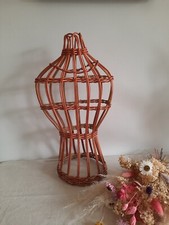 Ornamental Freestanding Wicker Mannequin Torso Bust Cane Boho Display Vintage!!