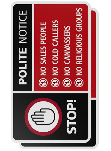 Pack stop cold calling - stop, door