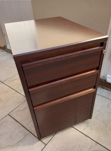 Vintage mahogany bedside chest - mahogany,
