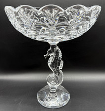 Waterford Crystal Seahorse 12" Centrepiece Compote Cut Glass Bowl Tom Brennan