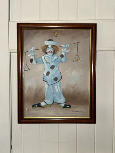 Small oil painting clown - oil,