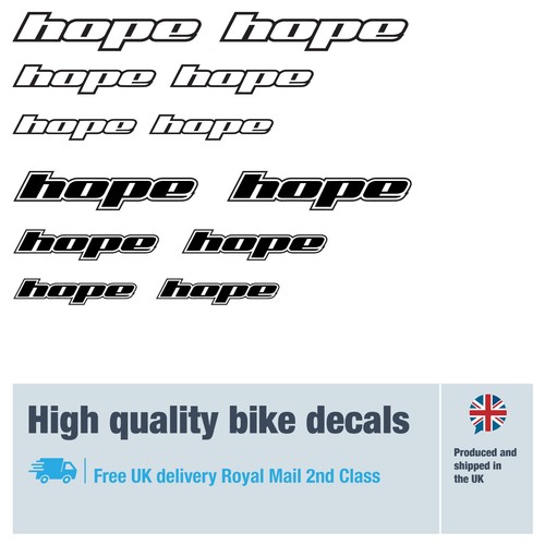 Hope bike accessory decals
