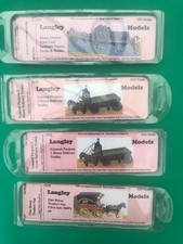 4 x Langley Models OO Kits - coal cart G3 2 x horse delivery G11 traders van G25