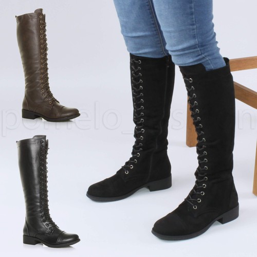 Womens lace zip military - lace, up