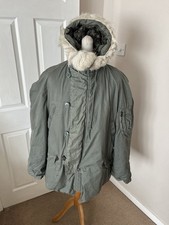 Men’s Vintage 1974 Khaki Green N3B Parka Jacket Size Large 