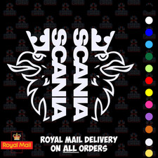 SCANIA Griffin Side Window Stickers Mirror Cut Pair Truck Decals 380mm x 243mm